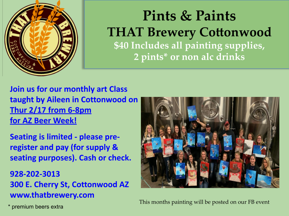 Pints & Paints at THAT Brewery in Cottonwood
